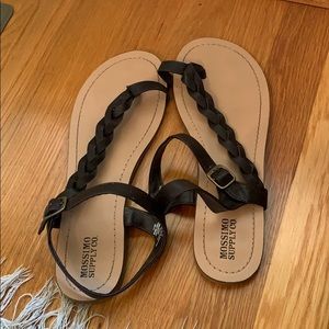 Dark Brown Braided Sandals
